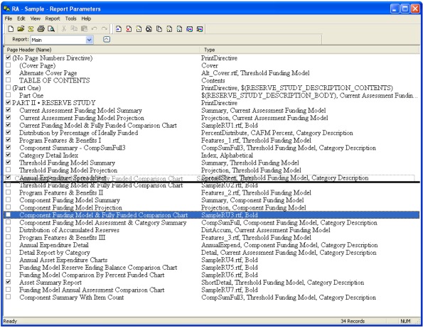 Report Setup View